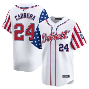 Detroit Tigers 2025 Memorial Day Vapor Premier Limited Jersey - White Miguel Cabrera