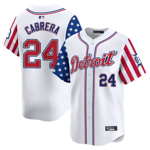 Detroit Tigers 2025 Memorial Day Vapor Premier Limited Jersey - White Miguel Cabrera