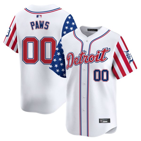 Detroit Tigers 2025 Memorial Day Vapor Premier Limited Jersey - White Paws