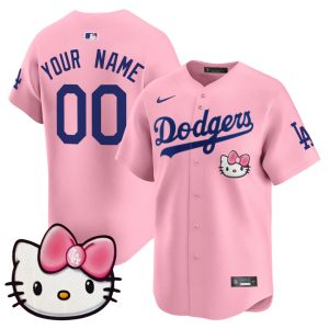 Dodgers 2025 Hello Kitty Vapor Premier Limited Custom Jersey - Pink