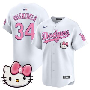 Dodgers 2025 Hello Kitty Vapor Premier Limited Jersey - White Fernando Valenzuela