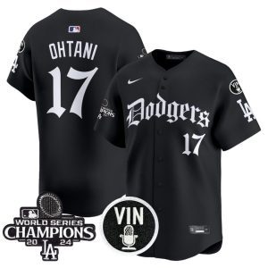 Dodgers 2025 LA Gothic Style Vapor Premier Limited Jersey V2 - Black Shohei Ohtani