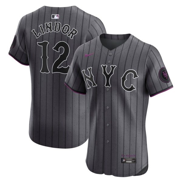 Francisco Lindor New York Mets City Connect Elite Jersey - Gray