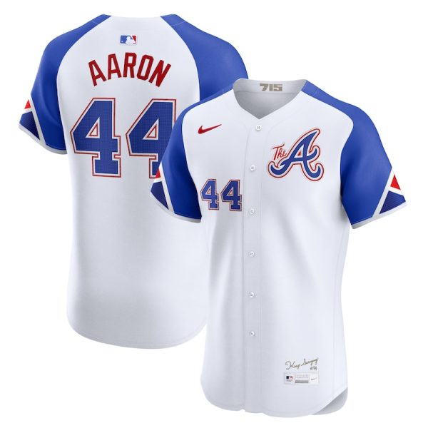 Hank Aaron Atlanta Braves City Connect Elite Player Jersey - White