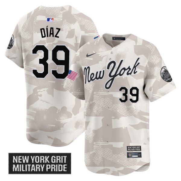 New York Mets 2025 Armed Forces Day Vapor Premier Limited Jersey - Camo Edwin Diaz