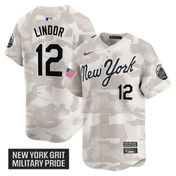 New York Mets 2025 Armed Forces Day Vapor Premier Limited Jersey - Camo Francisco Lindor