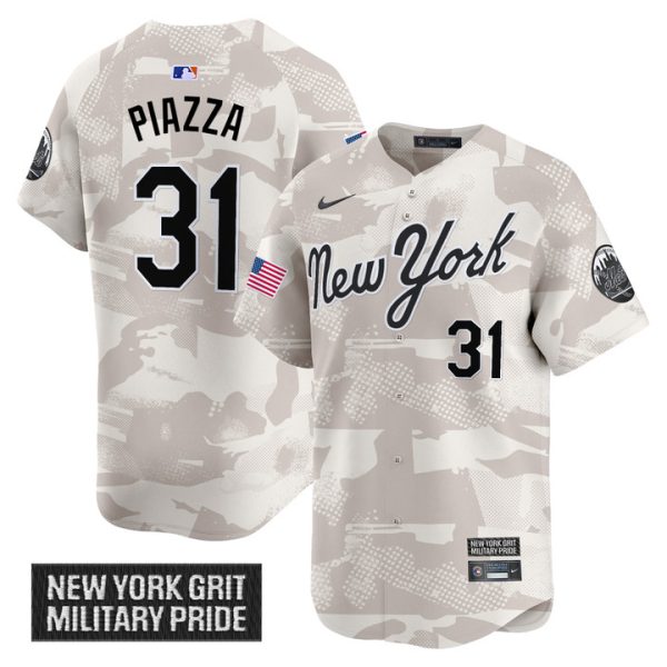 New York Mets 2025 Armed Forces Day Vapor Premier Limited Jersey - Camo Mike Piazza