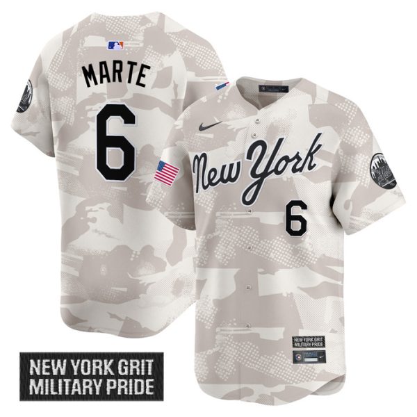 New York Mets 2025 Armed Forces Day Vapor Premier Limited Jersey - Camo Starling Marte