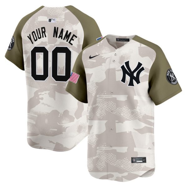 New York Yankees 2025 Armed Forces Day Vapor Premier Limited Custom Jersey - Alternate