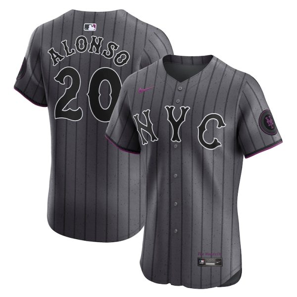 Pete Alonso New York Mets City Connect Elite Jersey - Gray
