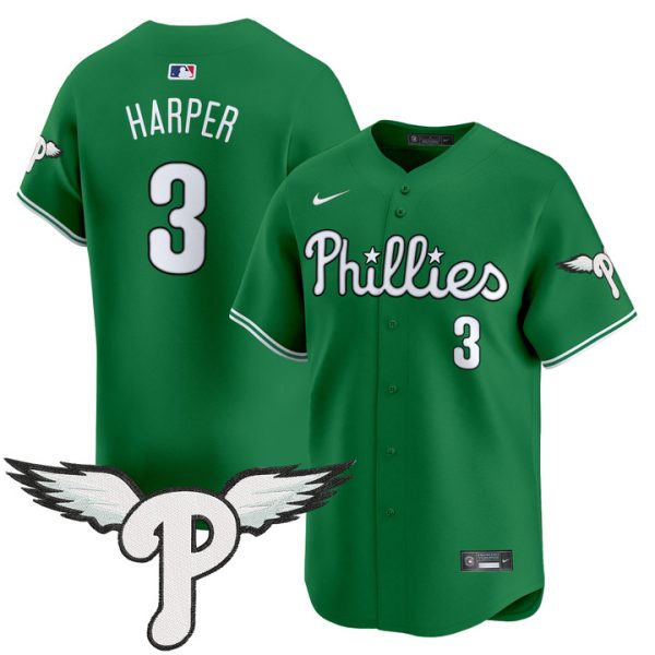 Philadelphia Phillies 2025 Vapor Premier Limited Jersey - Kelly Green Bryce Harper