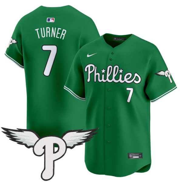 Philadelphia Phillies 2025 Vapor Premier Limited Jersey - Kelly Green Trea Turner