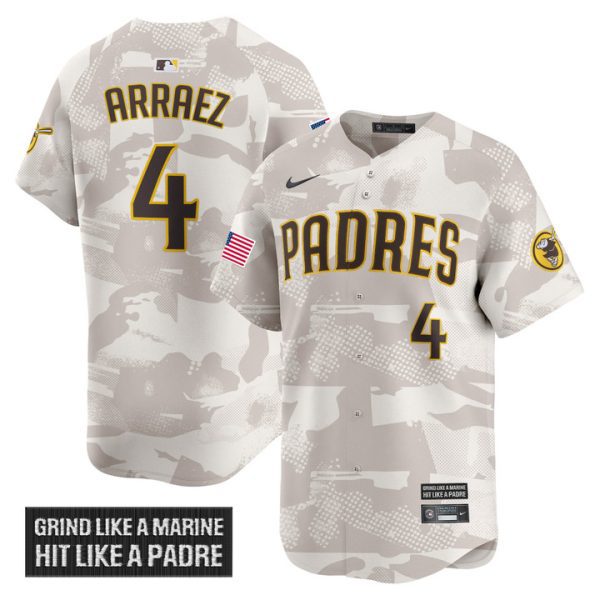 San Diego Padres 2025 Armed Forces Day Vapor Premier Limited Jersey - Camo Luis Arraez
