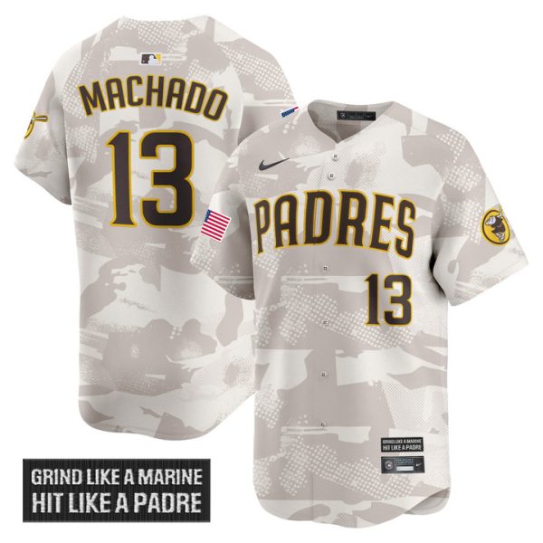 San Diego Padres 2025 Armed Forces Day Vapor Premier Limited Jersey - Camo Manny Machado