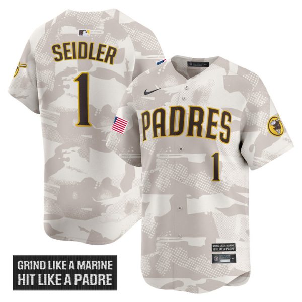 San Diego Padres 2025 Armed Forces Day Vapor Premier Limited Jersey - Camo Peter Seidler