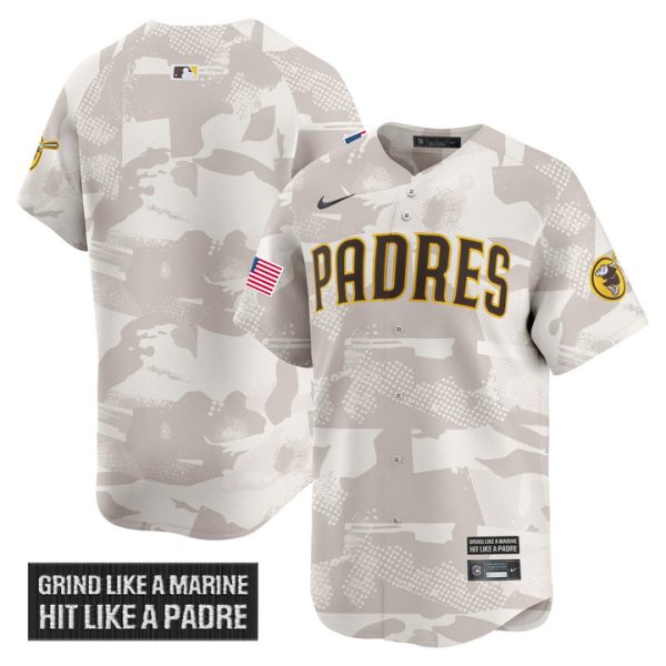 San Diego Padres 2025 Armed Forces Day Vapor Premier Limited Jersey - Camo Team