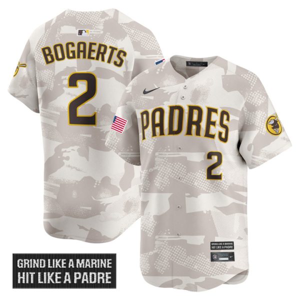 San Diego Padres 2025 Armed Forces Day Vapor Premier Limited Jersey - Camo Xander Bogaerts