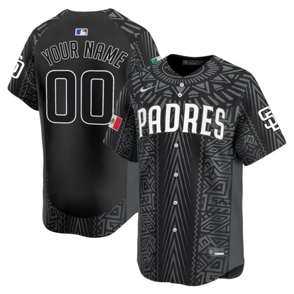 San Diego Padres 2025 Mexican Heritage Vapor Premier Limited Custom Jersey - Black