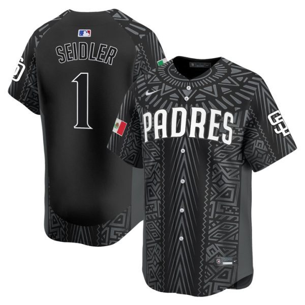 San Diego Padres 2025 Mexican Heritage Vapor Premier Limited Jersey - Black Peter Seidler