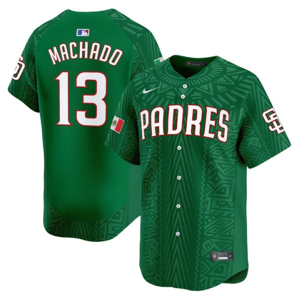 San Diego Padres 2025 Mexican Heritage Vapor Premier Limited Jersey - Green Manny Machado