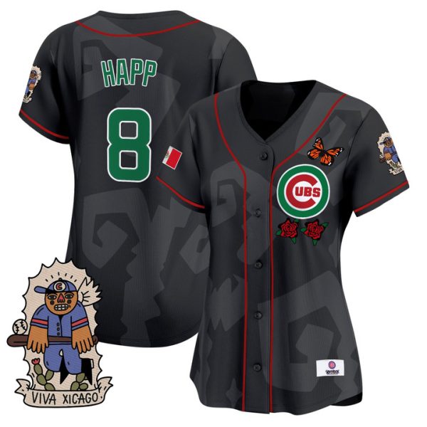 Women's 2025 Chicago Cubs Mexican Heritage Vapor Premier Limited Jersey - Black Ian Happ