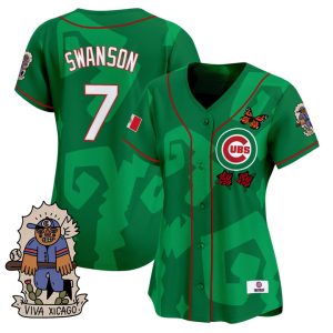 Women's 2025 Chicago Cubs Mexican Heritage Vapor Premier Limited Jersey - Green Dansby Swanson