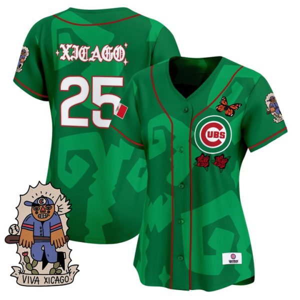Women's 2025 Chicago Cubs Mexican Heritage Vapor Premier Limited Jersey - Green Xicago