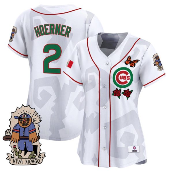 Women's 2025 Chicago Cubs Mexican Heritage Vapor Premier Limited Jersey - White Nico Hoerner