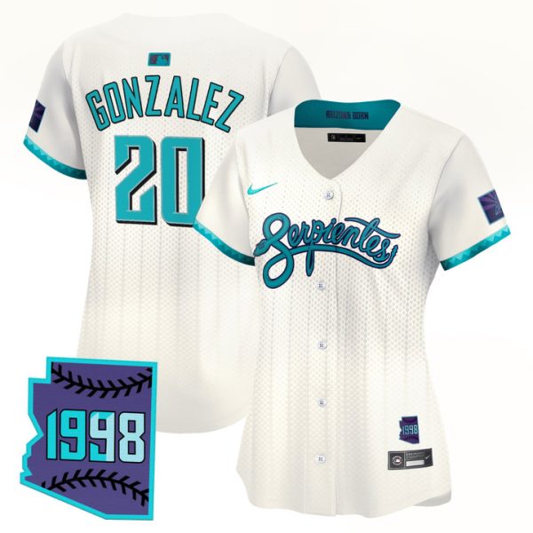 Women's Arizona Diamondbacks 2025 City Connect Vapor Premier Limited Jersey V2 - Cream Luis Gonzalez