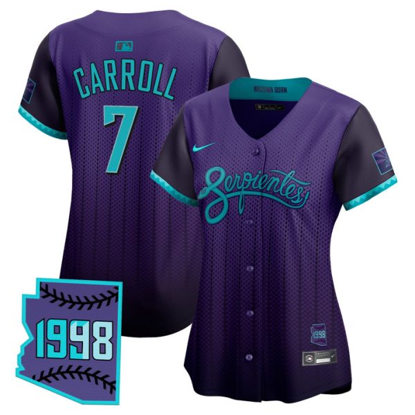 Women's Arizona Diamondbacks 2025 City Connect Vapor Premier Limited Jersey V2 - Purple Corbin Carroll