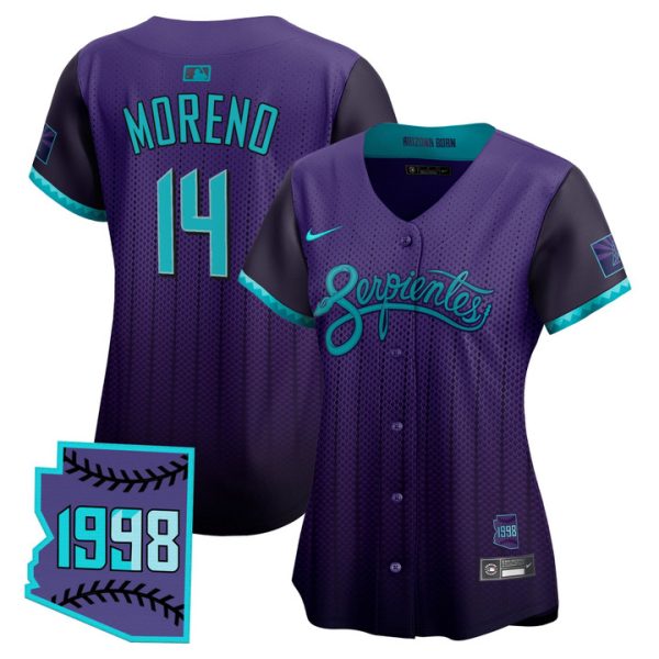 Women's Arizona Diamondbacks 2025 City Connect Vapor Premier Limited Jersey V2 - Purple Gabriel Moreno