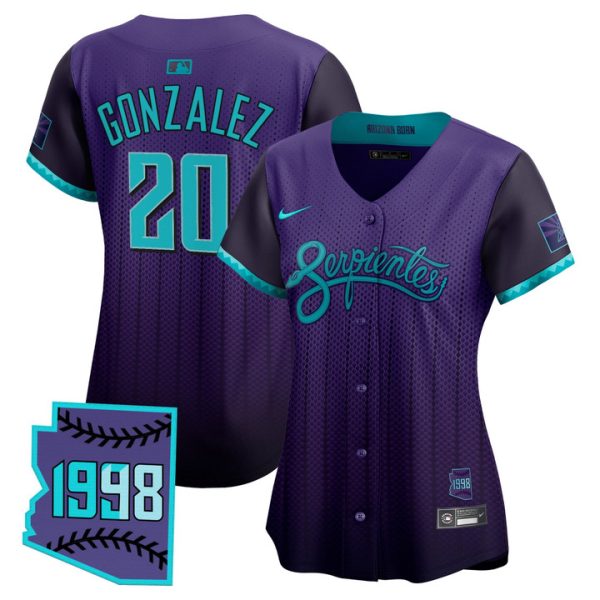 Women's Arizona Diamondbacks 2025 City Connect Vapor Premier Limited Jersey V2 - Purple Luis Gonzalez