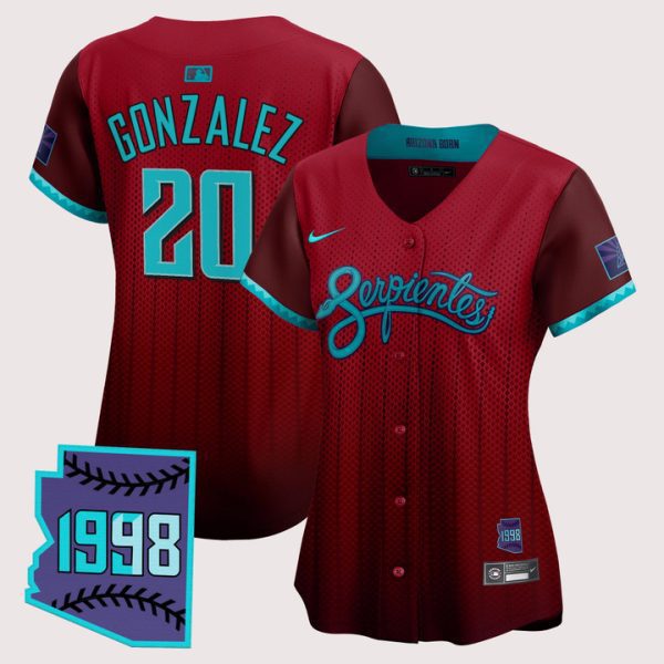 Women's Arizona Diamondbacks 2025 City Connect Vapor Premier Limited Jersey V2 - Red Luis Gonzalez