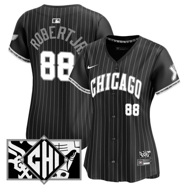 Women's Chicago White Sox 2025 City Connect Vapor Premier Limited Jersey - Black (B&W) Luis Robert Jr.