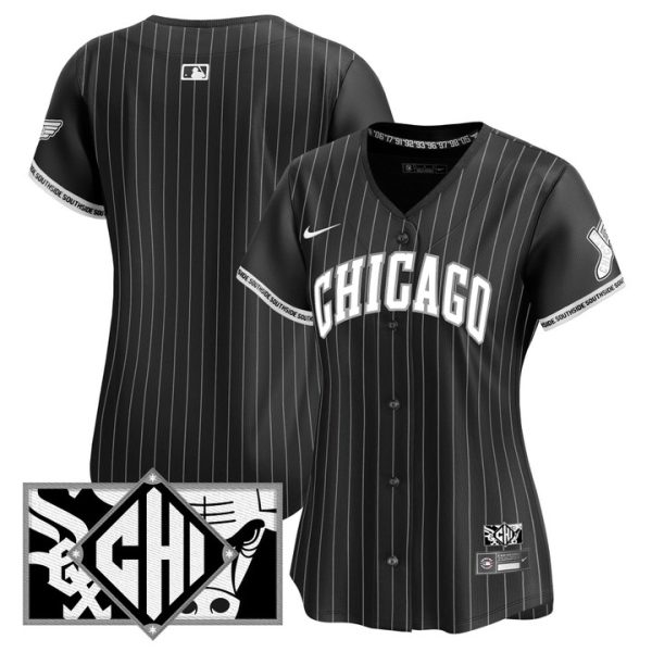 Women's Chicago White Sox 2025 City Connect Vapor Premier Limited Jersey - Black (B&W) Team