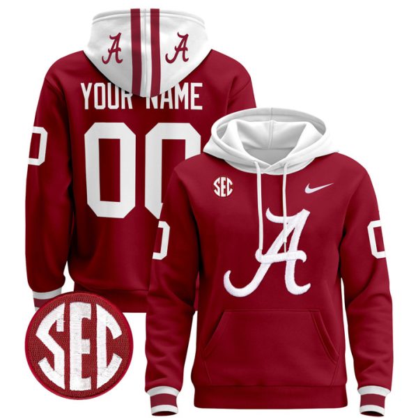 Alabama Crimson Tide 2024 Custom Pullover Stitched Hoodie - Crimson