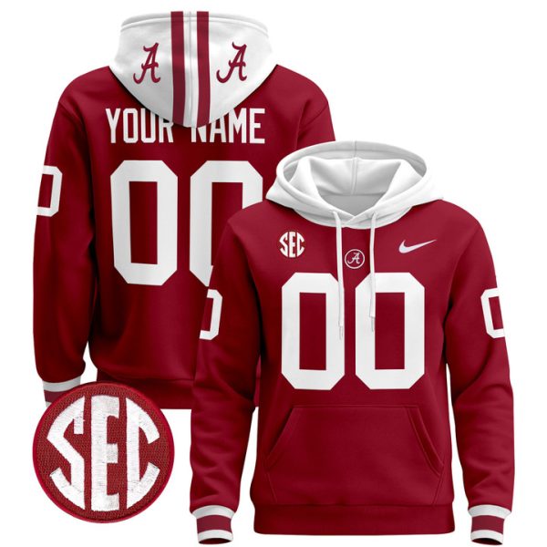 Alabama Crimson Tide 2024 Custom Pullover Stitched Hoodie - Crimson