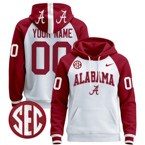 Alabama Crimson Tide 2024 Custom Pullover Stitched Hoodie - Inverted