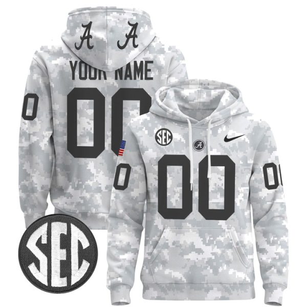 Alabama Crimson Tide 2024 Salute to Service Custom Pullover Stitched Hoodie - Custom