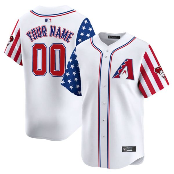 Arizona Diamondbacks 2025 Independence Day Vapor Premier Limited Custom Jersey Stitched White