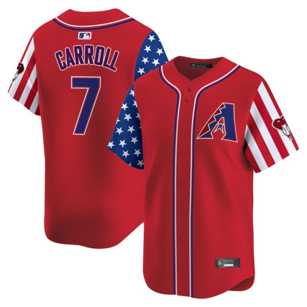 Arizona Diamondbacks 2025 Independence Day Vapor Premier Limited Jersey Stitched Red Corbin Carroll
