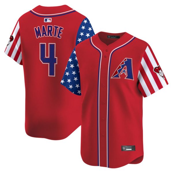 Arizona Diamondbacks 2025 Independence Day Vapor Premier Limited Jersey Stitched Red Ketel Marte