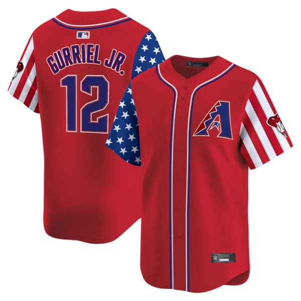 Arizona Diamondbacks 2025 Independence Day Vapor Premier Limited Jersey Stitched Red Lourdes Gurriel Jr.