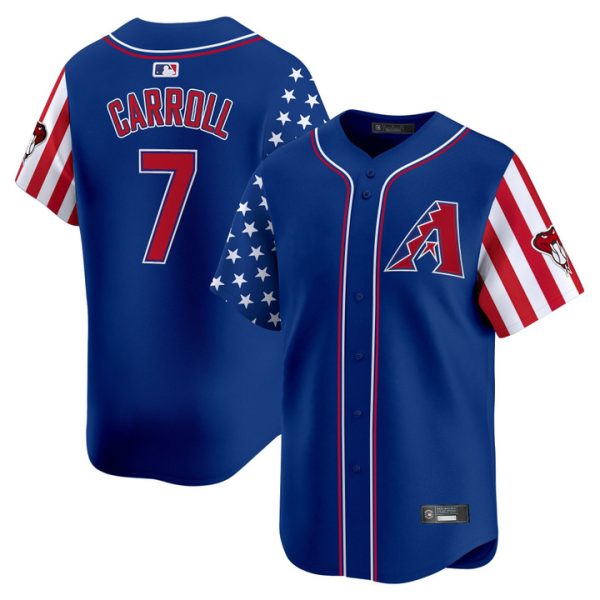Arizona Diamondbacks 2025 Independence Day Vapor Premier Limited Jersey Stitched Royal Corbin Carroll