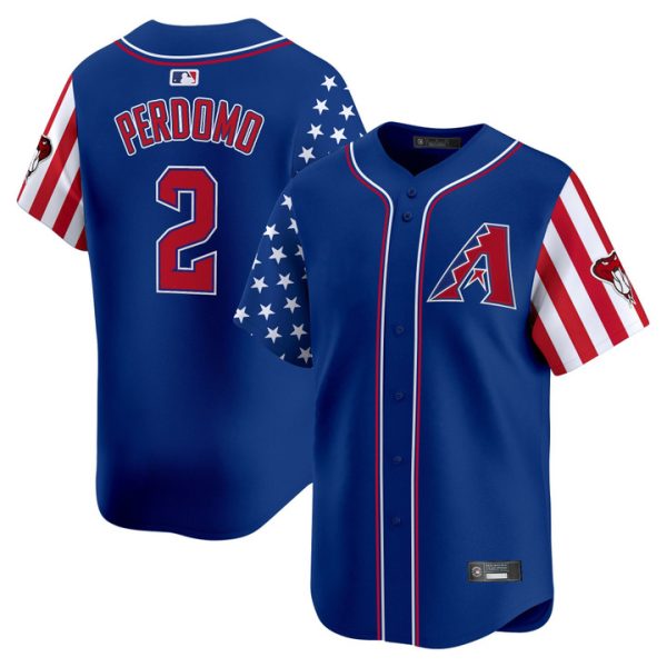 Arizona Diamondbacks 2025 Independence Day Vapor Premier Limited Jersey Stitched Royal Geraldo Perdomo