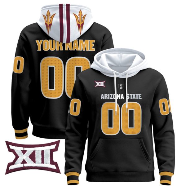 Arizona State Sun Devils 2024 Custom Pullover Stitched Hoodie - Black