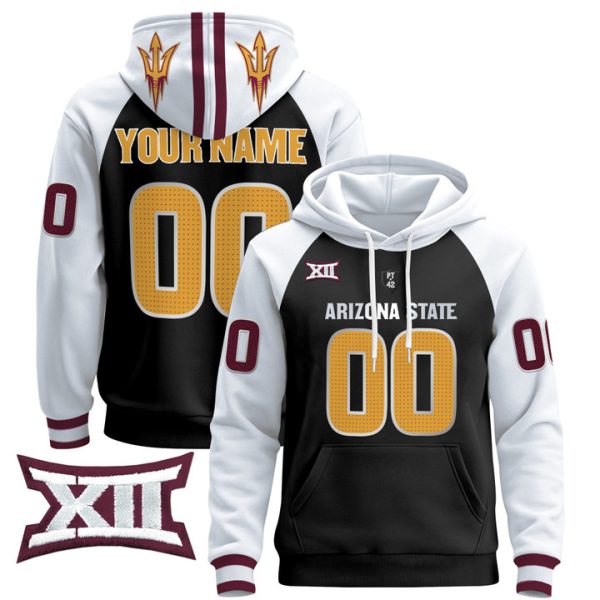 Arizona State Sun Devils 2024 Custom Pullover Stitched Hoodie - Black Alternate