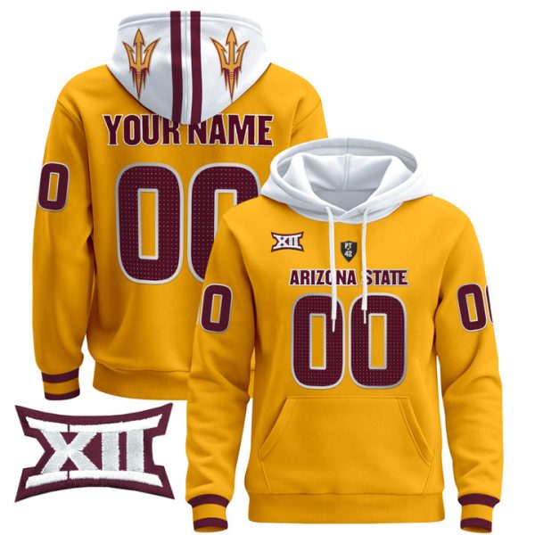 Arizona State Sun Devils 2024 Custom Pullover Stitched Hoodie - Gold