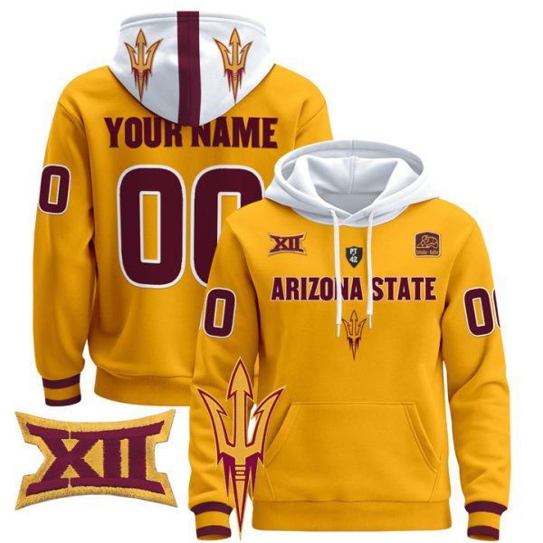 Arizona State Sun Devils 2024 Custom Pullover Stitched Hoodie - Gold