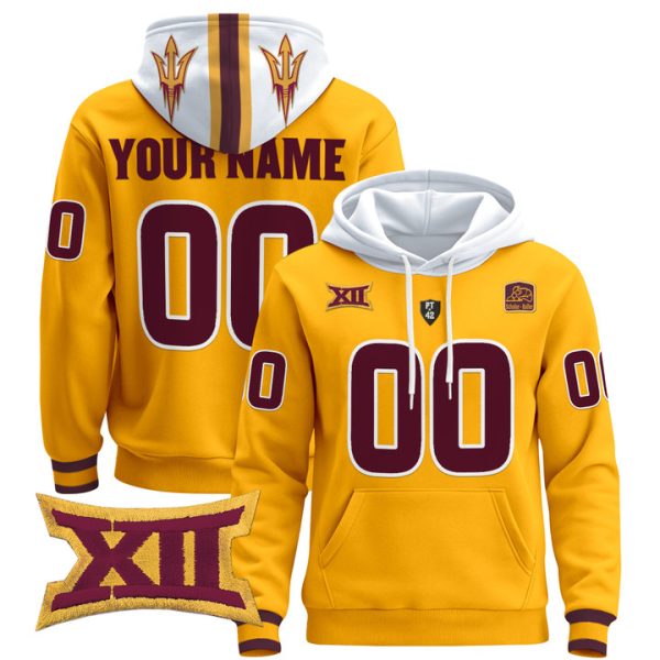 Arizona State Sun Devils 2024 Custom Pullover Stitched Hoodie - Gold
